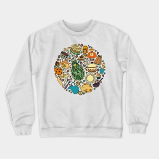 colorful doodle hand drawn kitchen Crewneck Sweatshirt